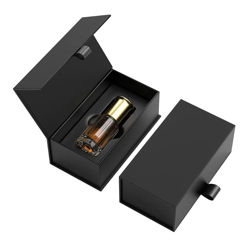 Custom Logo Paper Black Perfume Box Packaging Empty Perfume Boxes