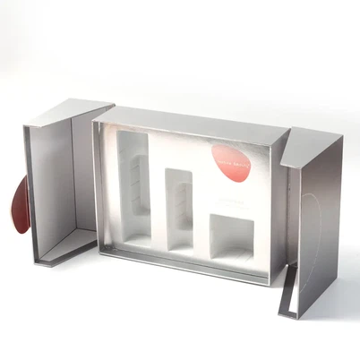 Blychau rhodd pecynnu arfer clamshell ar gyfer cosmetig prynu blwch cosmetig gofal croen cyfanwerthol insachill wedi'i addasu