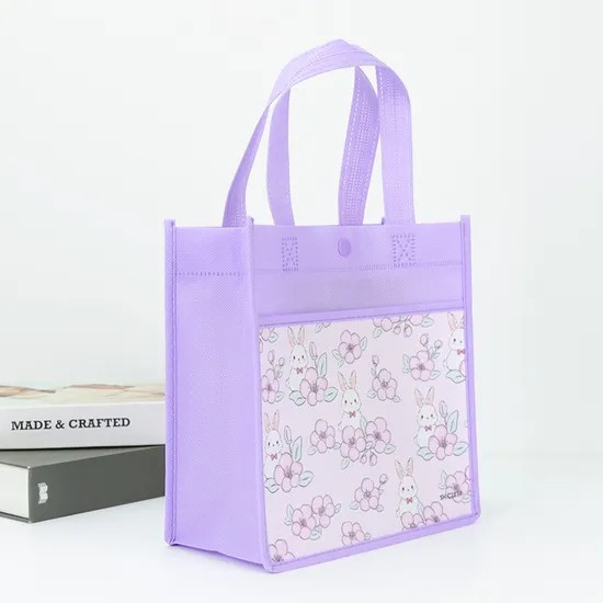 Custom Logo Soft Handle RPET Nonwoven Laminating Shopping Bag