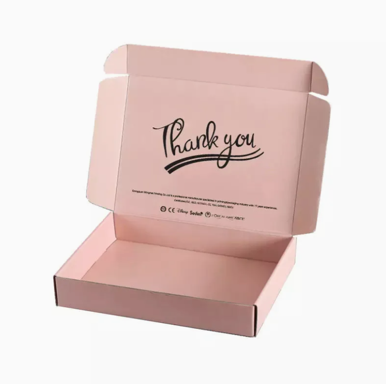 Custom Logo Eco Friendly Pink Cardboard Packaging Paper Airplane Corrugated Gift Shipping Boxes Mail Mailer Box